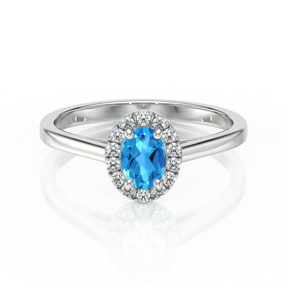 Bague entourage topaze et diamant Promets Moi - 5