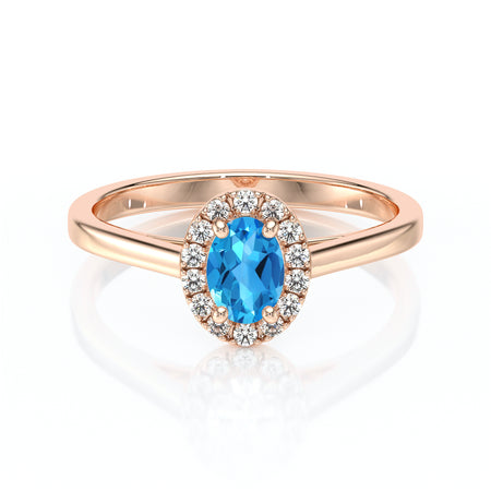 Bague entourage topaze et diamant Promets Moi - 5