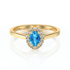 Bague entourage topaze et diamant Promets Moi - 5