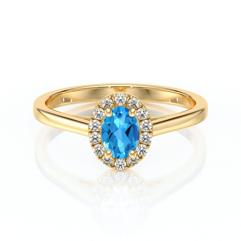 Bague entourage topaze et diamant Promets Moi - 5