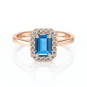 Bague entourage topaze et diamant Promets Moi - 6