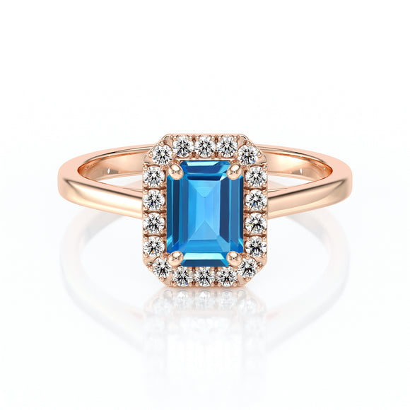 Bague entourage topaze et diamant Promets Moi - 6