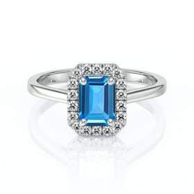 Bague entourage topaze et diamant Promets Moi - 6