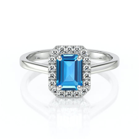 Bague entourage topaze et diamant Promets Moi - 6