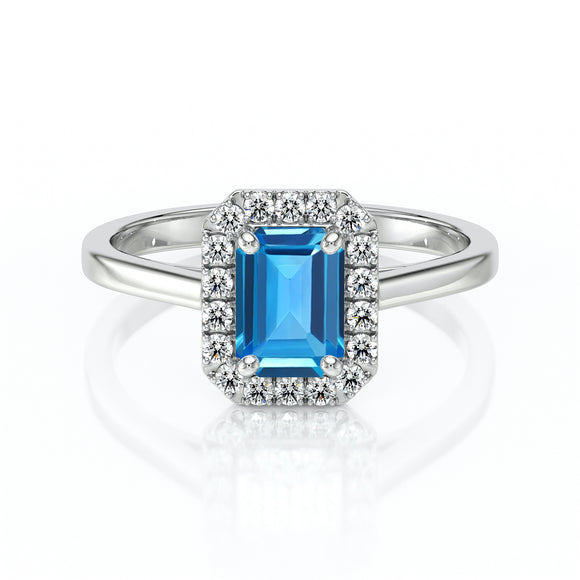Bague entourage topaze et diamant Promets Moi - 6