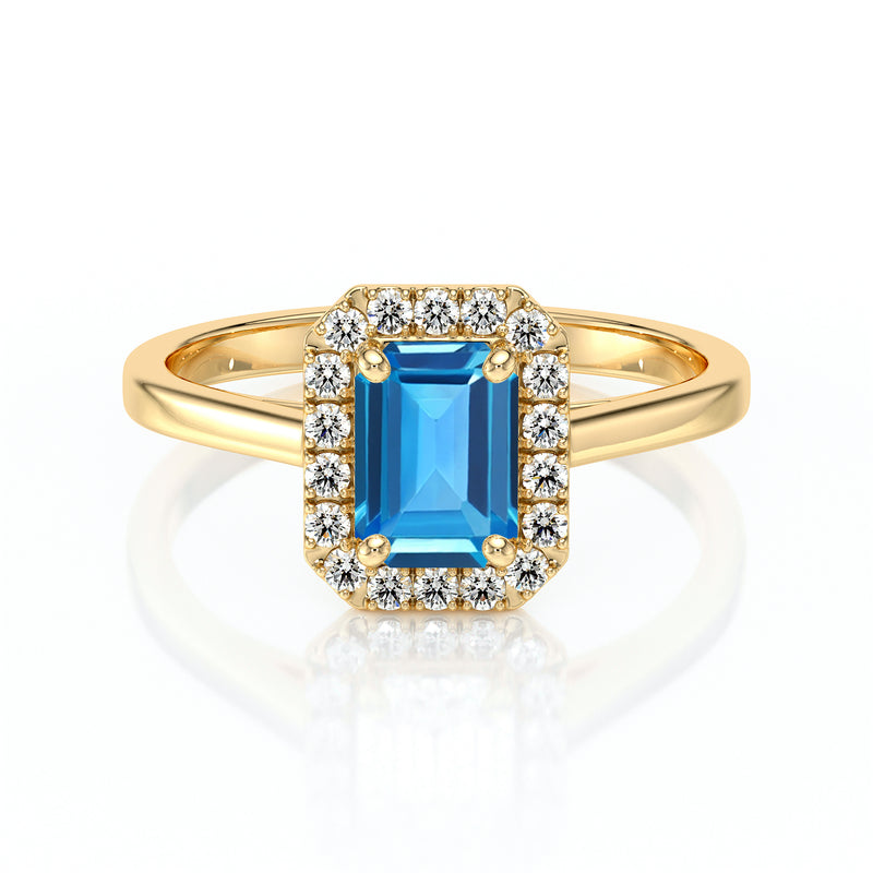 Bague entourage topaze et diamant Promets Moi - 6