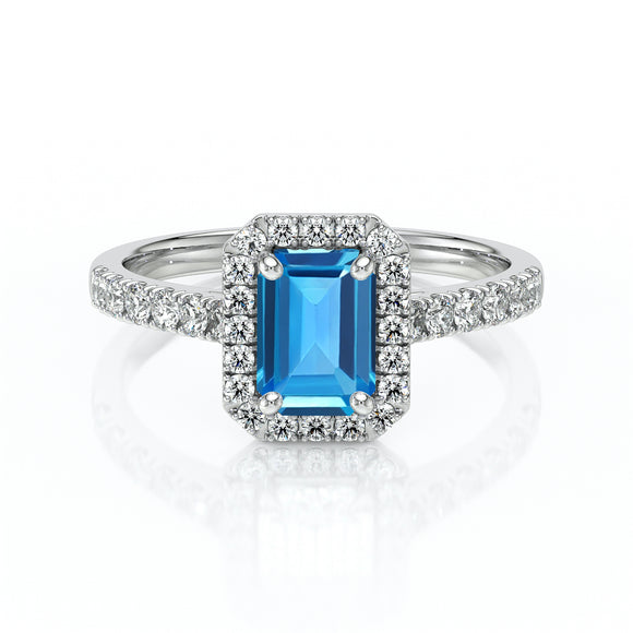 Bague entourage topaze et diamant Promets Moi - 8