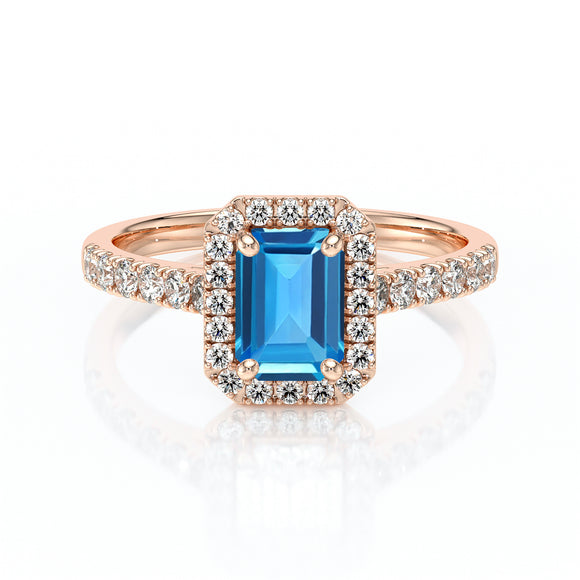 Bague entourage topaze et diamant Promets Moi - 8