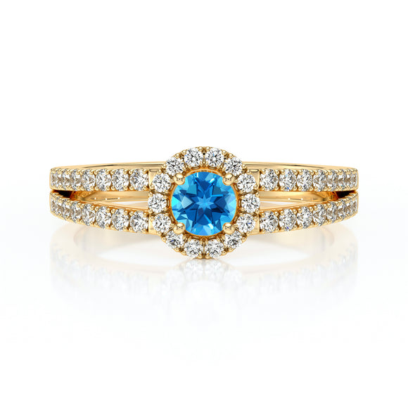 Bague entourage topaze et diamant Promets Moi - 9