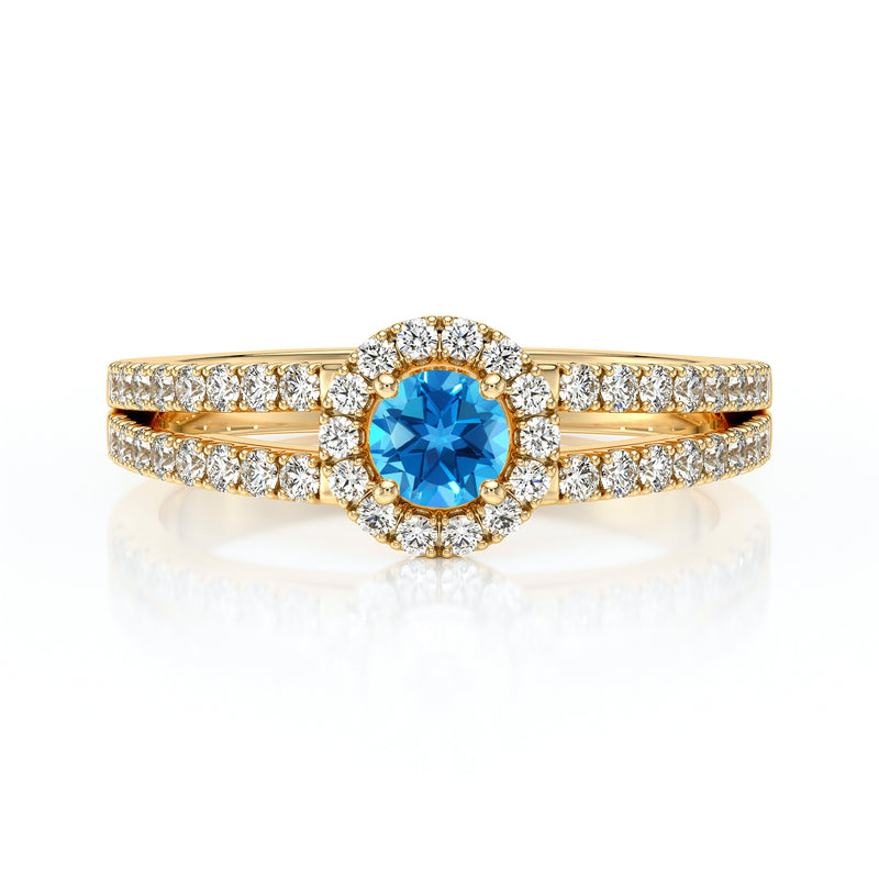 Bague entourage topaze et diamant Promets Moi - 9