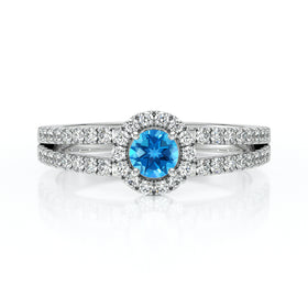 Bague entourage topaze et diamant Promets Moi - 9