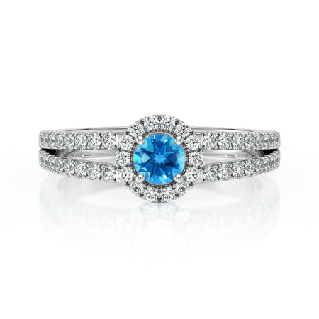 Bague entourage topaze et diamant Promets Moi - 9