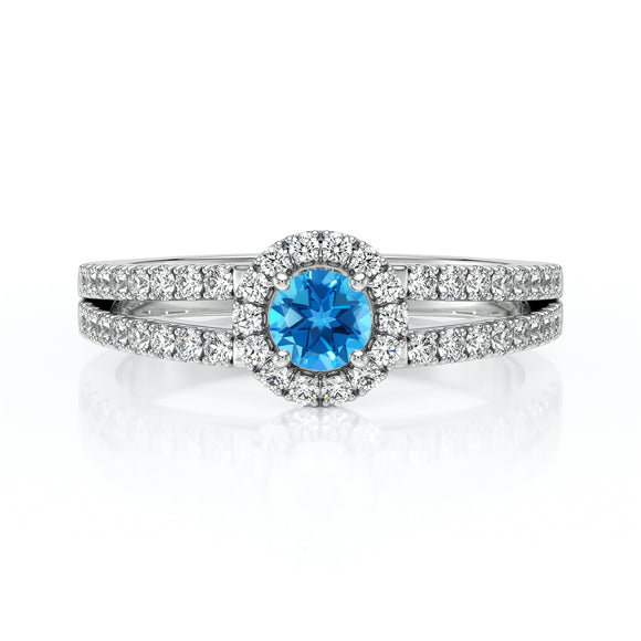 Bague entourage topaze et diamant Promets Moi - 9