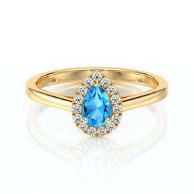 Bague entourage topaze et diamant Promets Moi - 7