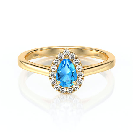 Bague entourage topaze et diamant Promets Moi - 7