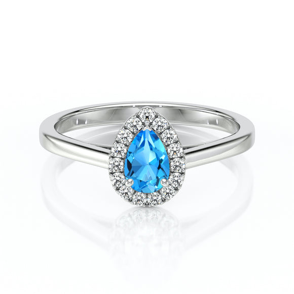 Bague entourage topaze et diamant Promets Moi - 7