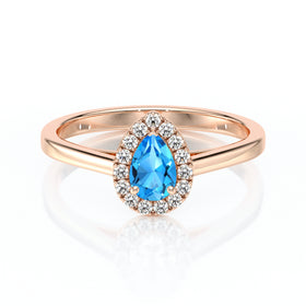 Bague entourage topaze et diamant Promets Moi - 7