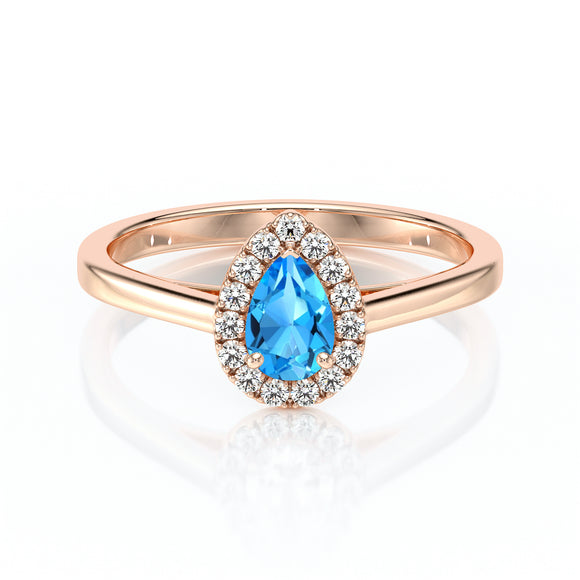 Bague entourage topaze et diamant Promets Moi - 7