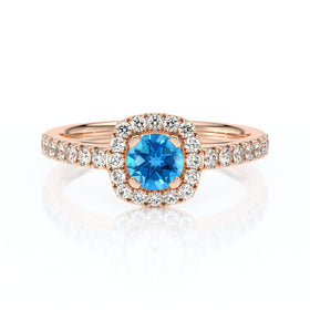 Bague entourage topaze et diamant Coup de Foudre - 1