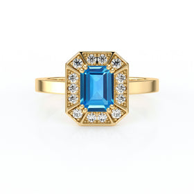 Bague entourage topaze et diamant Coup de Foudre - 11
