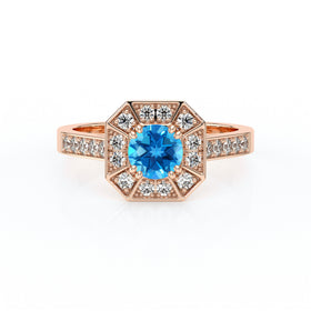 Bague entourage topaze et diamant Coup de Foudre - 13