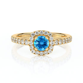 Bague entourage topaze et diamant Coup de Foudre - 1