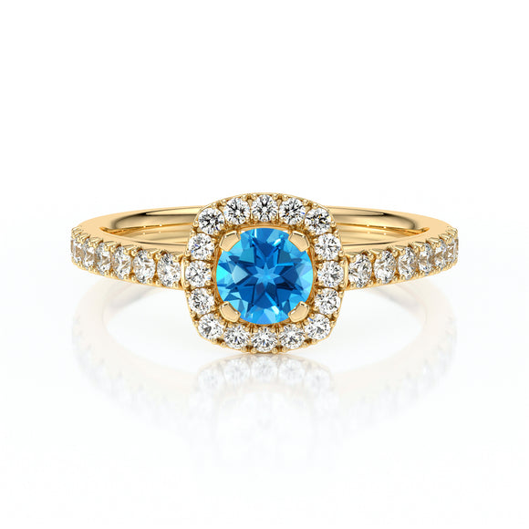 Bague entourage topaze et diamant Coup de Foudre - 1