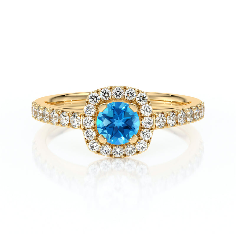 Bague entourage topaze et diamant Coup de Foudre - 1