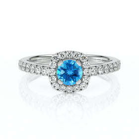 Bague entourage topaze et diamant Coup de Foudre - 1