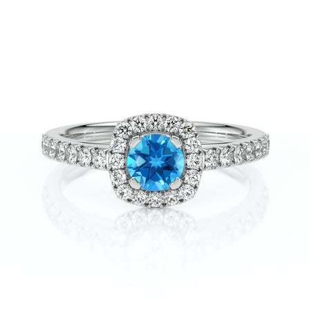 Bague entourage topaze et diamant Coup de Foudre - 1