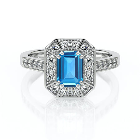 Bague entourage topaze et diamant Coup de Foudre - 6