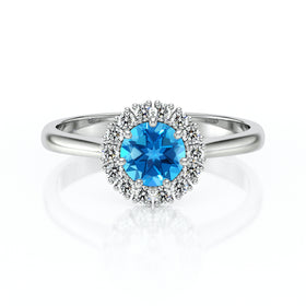 Bague entourage topaze et diamant Pour la Vie - 7