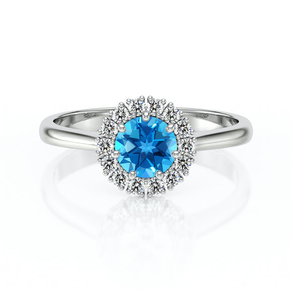 Bague entourage topaze et diamant Pour la Vie - 7