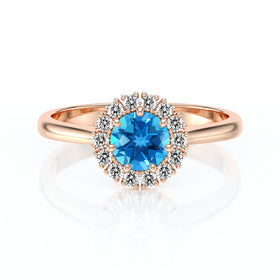 Bague entourage topaze et diamant Pour la Vie - 7