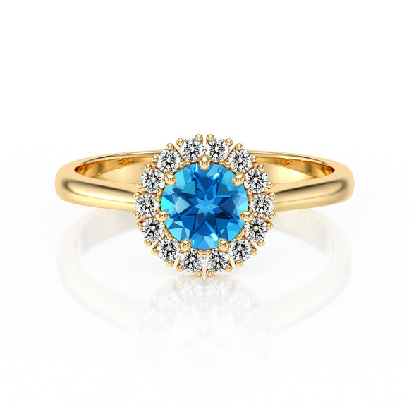 Bague entourage topaze et diamant Pour la Vie - 7