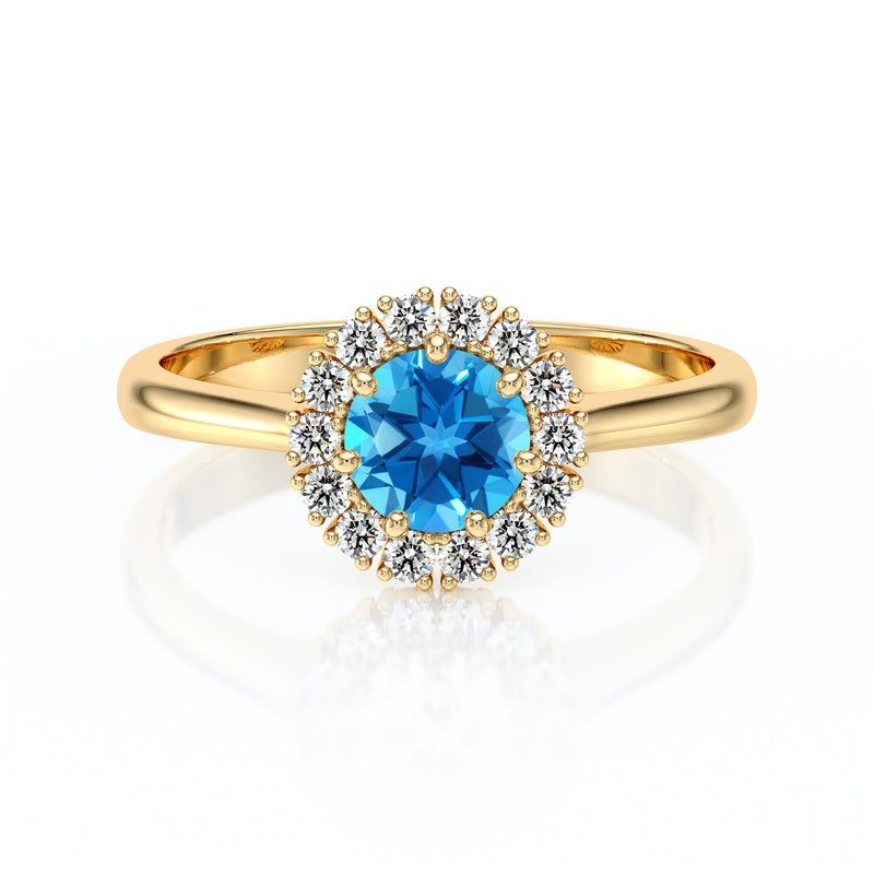 Bague entourage topaze et diamant Pour la Vie - 7