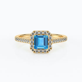 Bague entourage topaze et diamant Promets Moi - 1