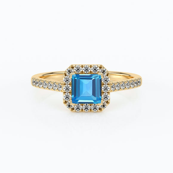 Bague entourage topaze et diamant Promets Moi - 1