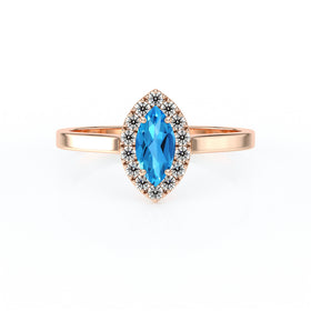 Bague entourage topaze et diamant Promets Moi - 10