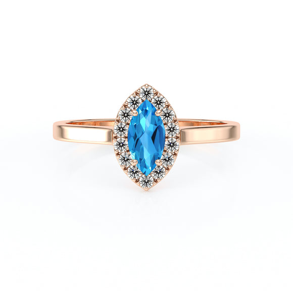 Bague entourage topaze et diamant Promets Moi - 10