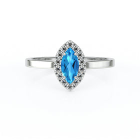 Bague entourage topaze et diamant Promets Moi - 10