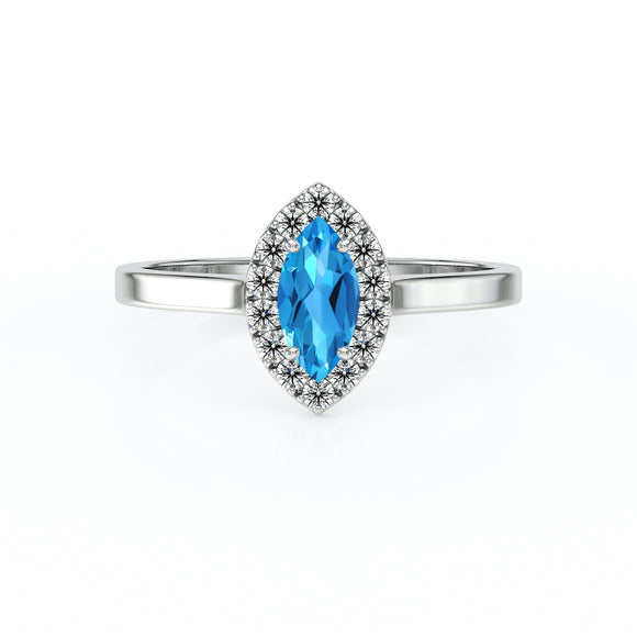 Bague entourage topaze et diamant Promets Moi - 10