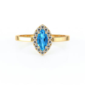 Bague entourage topaze et diamant Promets Moi - 10