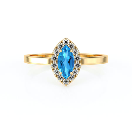Bague entourage topaze et diamant Promets Moi - 10