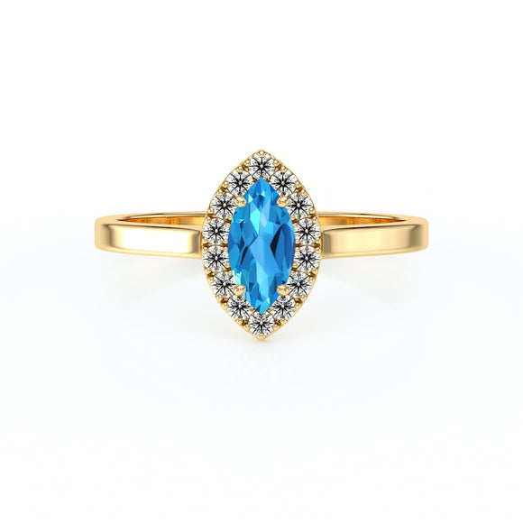 Bague entourage topaze et diamant Promets Moi - 10