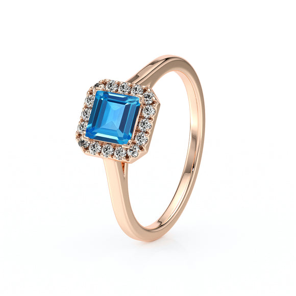 Bague entourage topaze et diamant Promets Moi - 11
