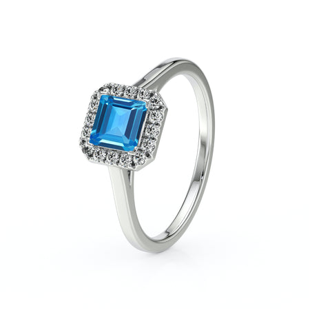 Bague entourage topaze et diamant Promets Moi - 11