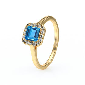 Bague entourage topaze et diamant Promets Moi - 11