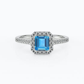 Bague entourage topaze et diamant Promets Moi - 1