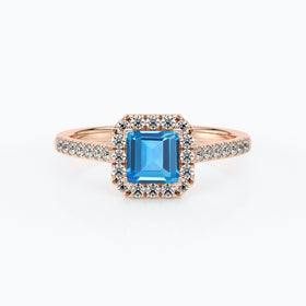 Bague entourage topaze et diamant Promets Moi - 1